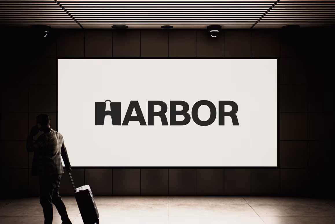 Harbor logo on a large screen